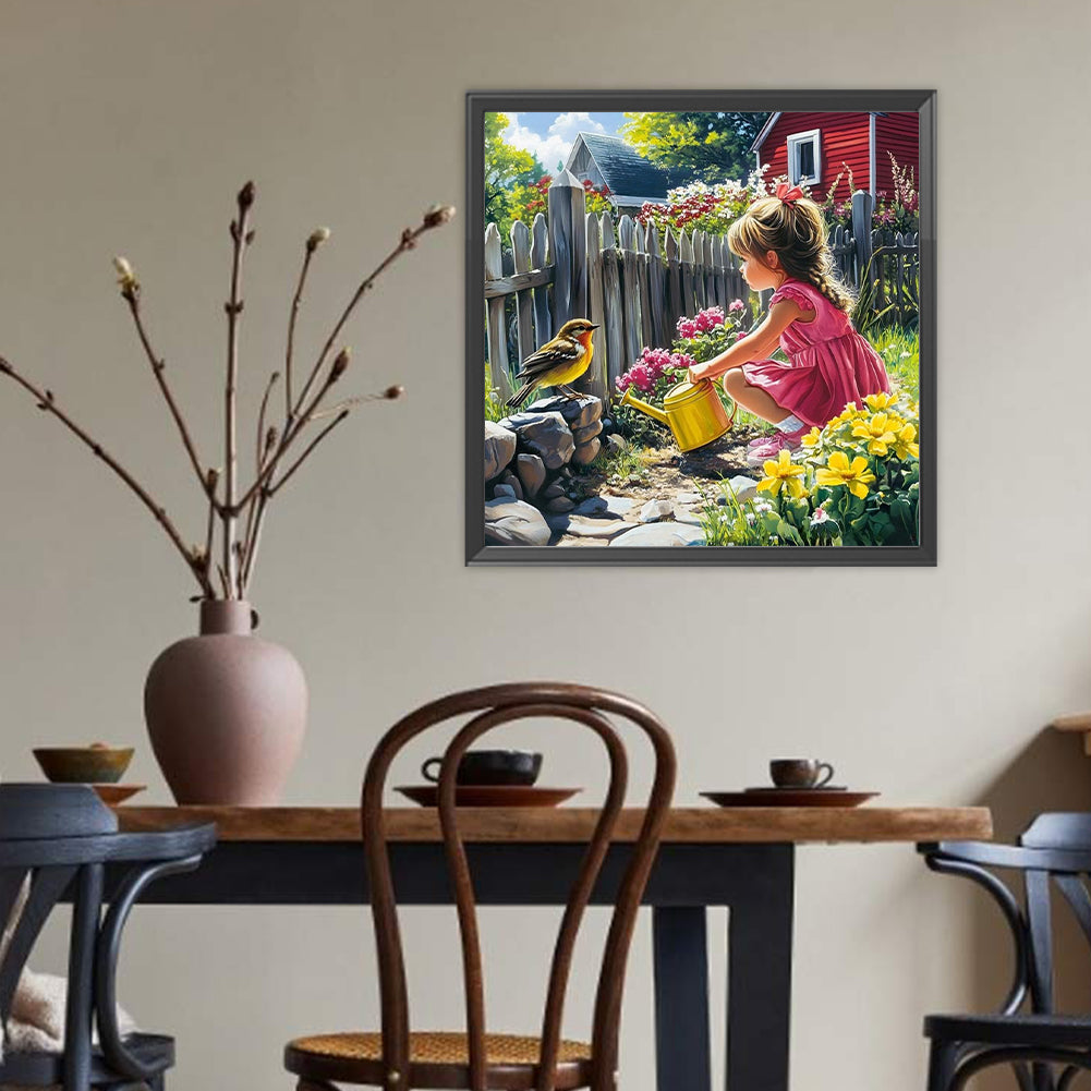 Garden Girl - Full Round Drill Diamond Painting 40*40CM