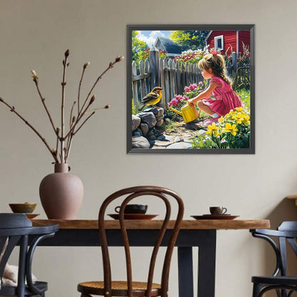Garden Girl - Full Round Drill Diamond Painting 40*40CM