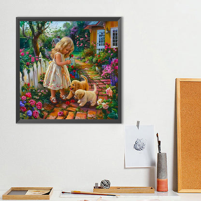 Garden Girl - Full Round Drill Diamond Painting 40*40CM