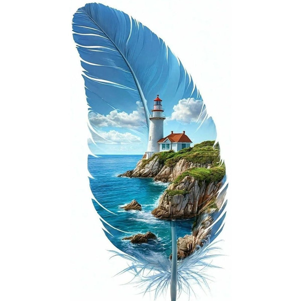 Leaf Silhouette - Lighthouse - 11CT Stamped Cross Stitch 40*70CM