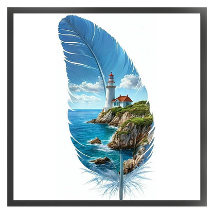 Leaf Silhouette - Lighthouse - 11CT Stamped Cross Stitch 40*70CM