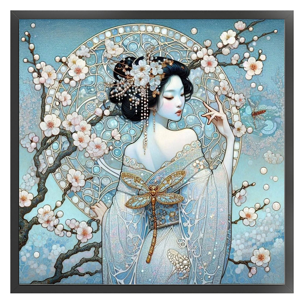 Japanese Beauty - 11CT Stamped Cross Stitch 40*40CM