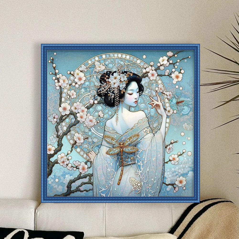 Japanese Beauty - 11CT Stamped Cross Stitch 40*40CM