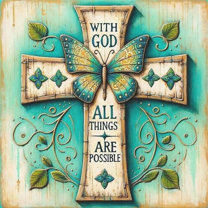 Cross Butterfly - 11CT Stamped Cross Stitch 40*40CM