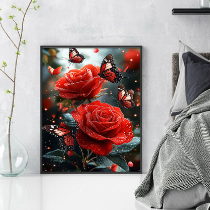Butterfly Roses - 11CT Stamped Cross Stitch 40*50CM
