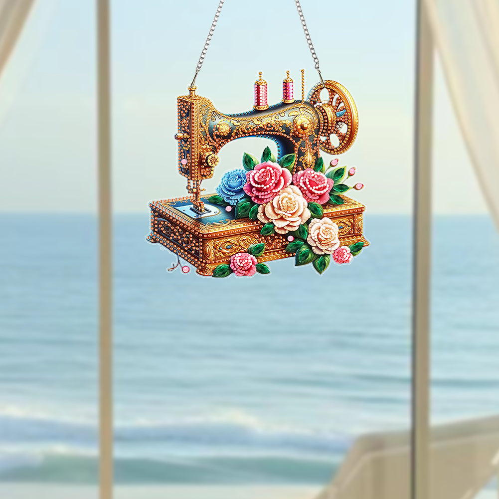 Acrylic Diamond Painting Hanging Pendant Rhinestone Diamond Art Window Pendants