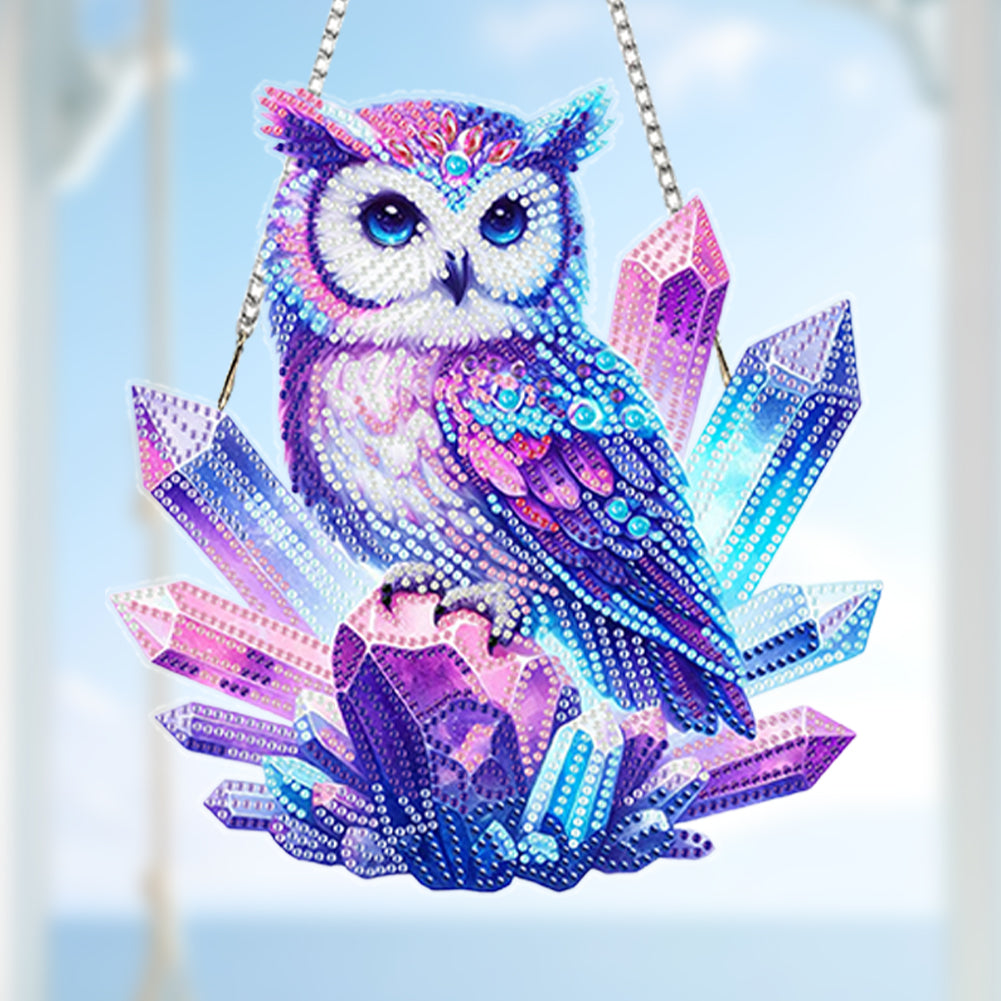 Acrylic Diamond Painting Hanging Pendant Rhinestone Diamond Art Window Pendants