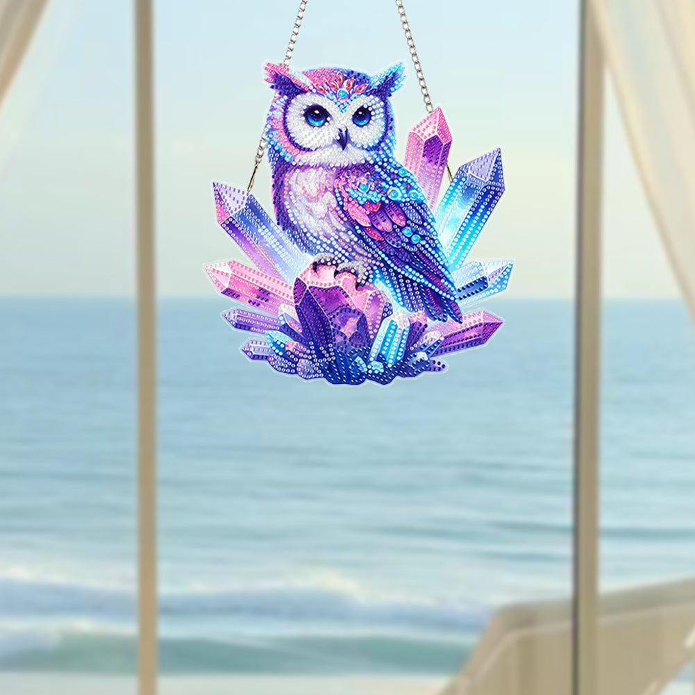 Acrylic Diamond Painting Hanging Pendant Rhinestone Diamond Art Window Pendants
