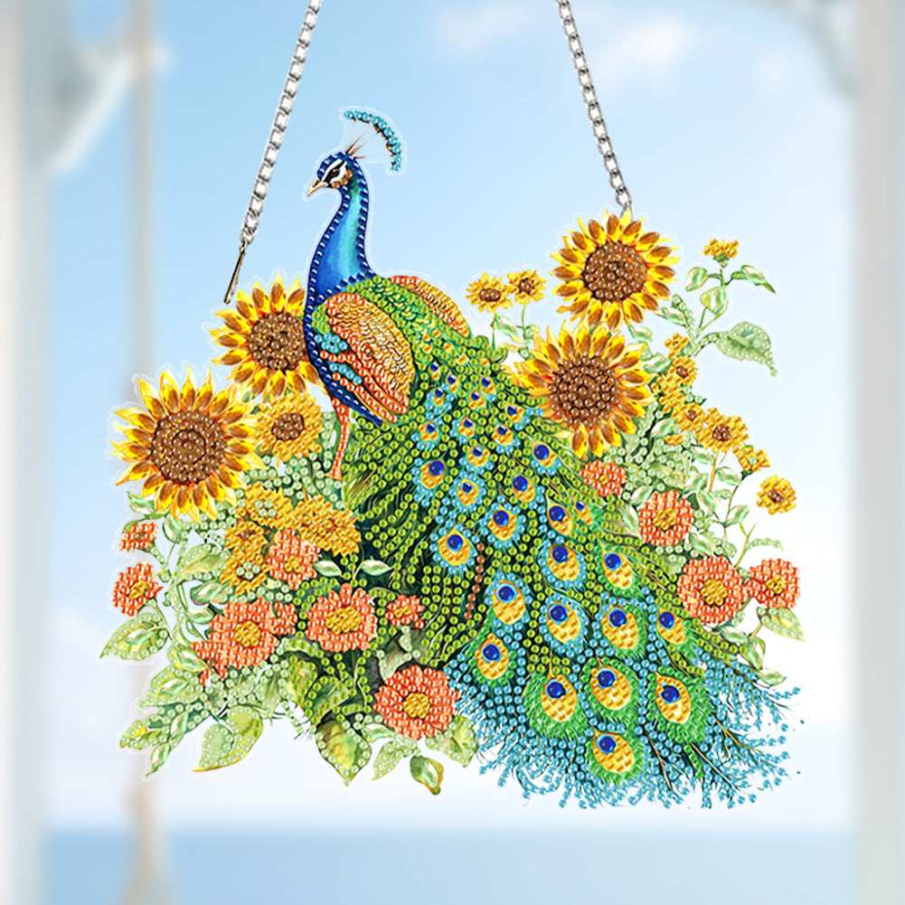 Acrylic Diamond Painting Hanging Pendant Rhinestone Diamond Art Window Pendants