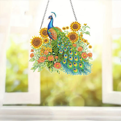 Acrylic Diamond Painting Hanging Pendant Rhinestone Diamond Art Window Pendants