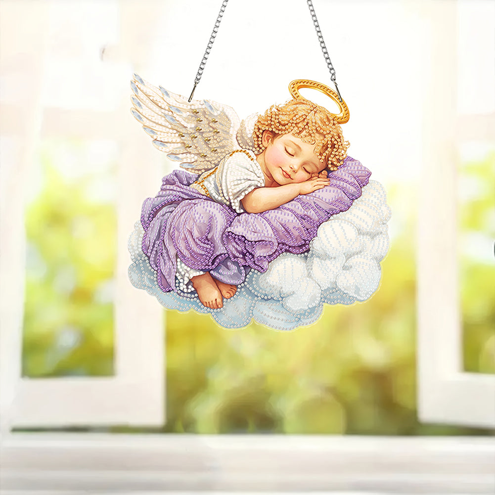 Acrylic Diamond Painting Hanging Pendant Rhinestone Diamond Art Window Pendants