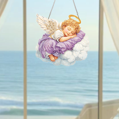 Acrylic Diamond Painting Hanging Pendant Rhinestone Diamond Art Window Pendants