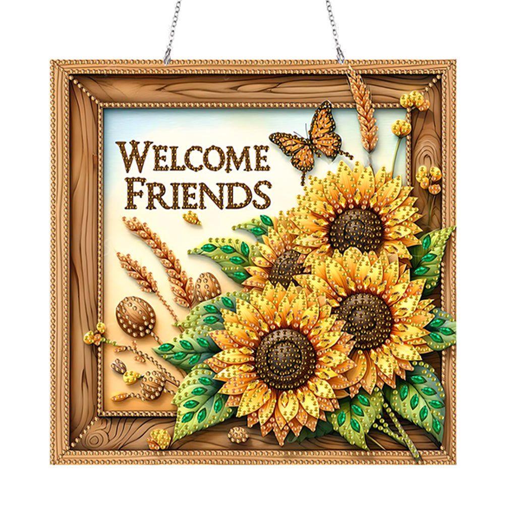 Acrylic Diamond Painting Hanging Pendant Rhinestone Diamond Art Window Pendants