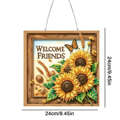 Acrylic Diamond Painting Hanging Pendant Rhinestone Diamond Art Window Pendants