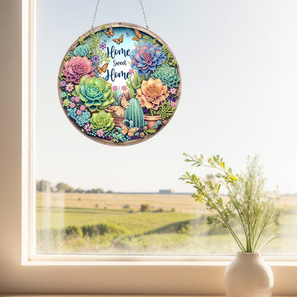 Acrylic Diamond Painting Hanging Pendant Rhinestone Diamond Art Window Pendants