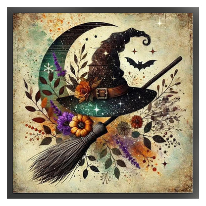 Halloween Wizard Hat - 11CT Stamped Cross Stitch 40*40CM