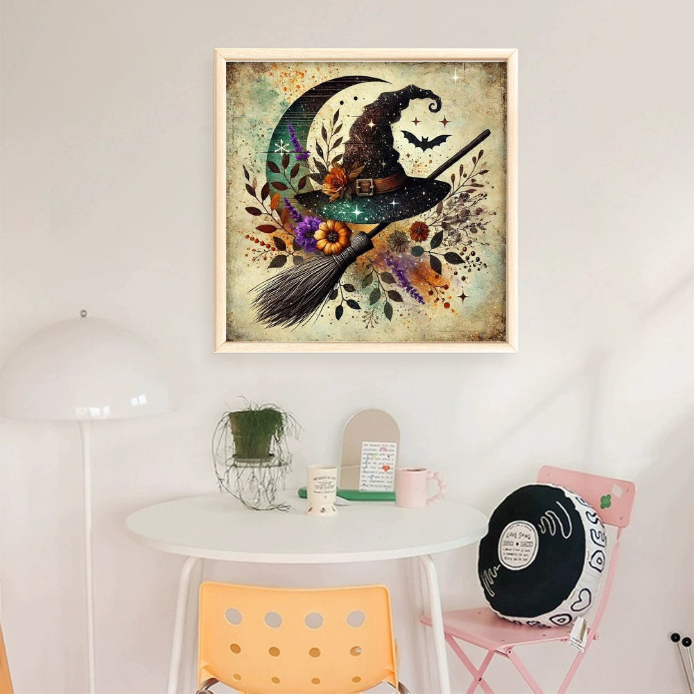 Halloween Wizard Hat - 11CT Stamped Cross Stitch 40*40CM