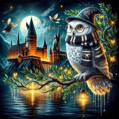 Halloween Owl Castle - 11CT Stamped Cross Stitch 40*40CM