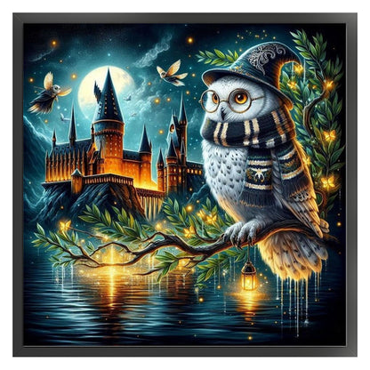 Halloween Owl Castle - 11CT Stamped Cross Stitch 40*40CM