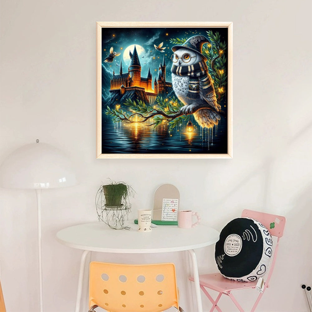 Halloween Owl Castle - 11CT Stamped Cross Stitch 40*40CM