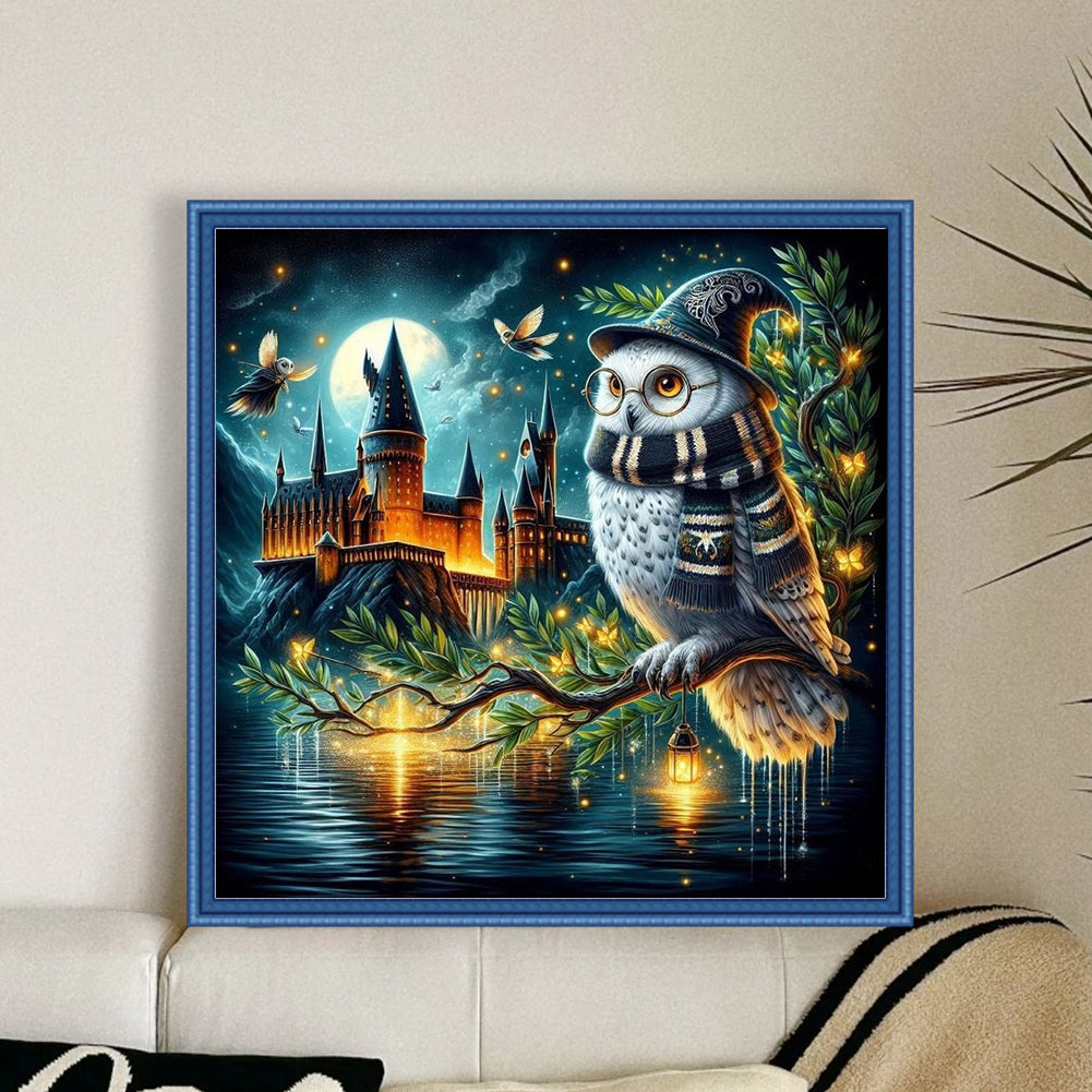 Halloween Owl Castle - 11CT Stamped Cross Stitch 40*40CM