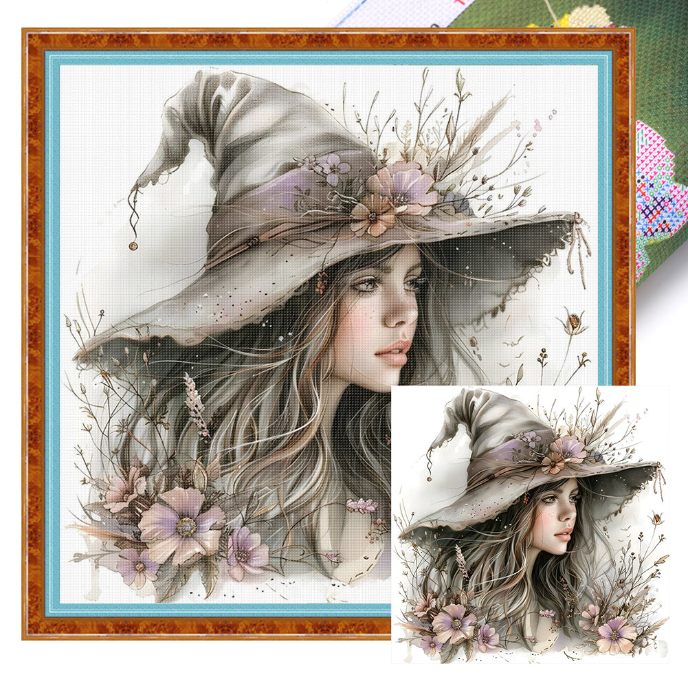 Halloween Witch - 11CT Stamped Cross Stitch 40*40CM