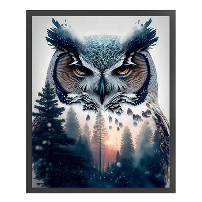 Silhouette Owl - 11CT Stamped Cross Stitch 40*50CM