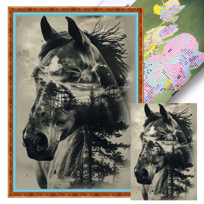 Silhouette Horse - 11CT Stamped Cross Stitch 40*60CM