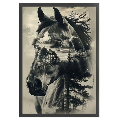 Silhouette Horse - 11CT Stamped Cross Stitch 40*60CM