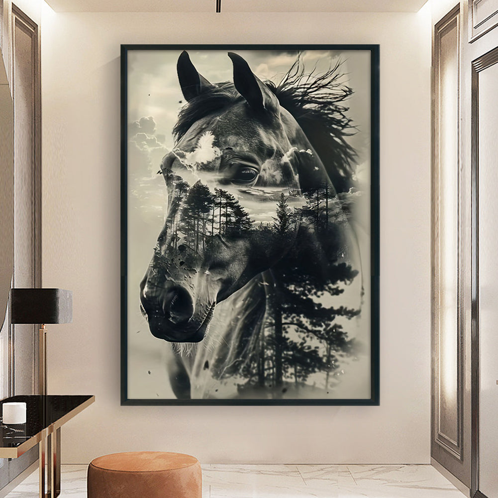 Silhouette Horse - 11CT Stamped Cross Stitch 40*60CM