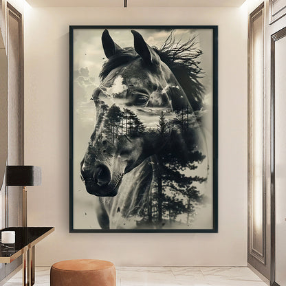 Silhouette Horse - 11CT Stamped Cross Stitch 40*60CM