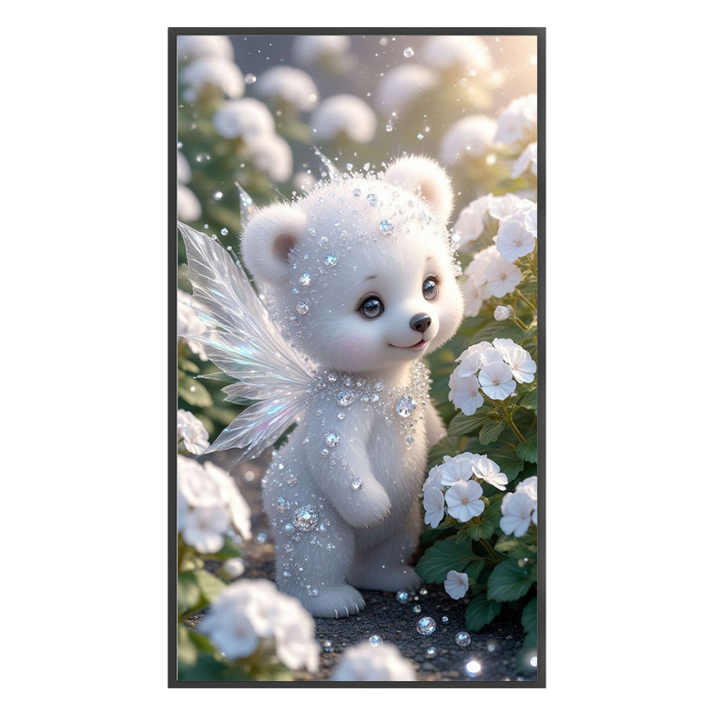 Little White Bear Angel - 11CT Stamped Cross Stitch 40*70CM