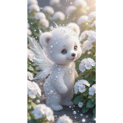 Little White Bear Angel - 11CT Stamped Cross Stitch 40*70CM