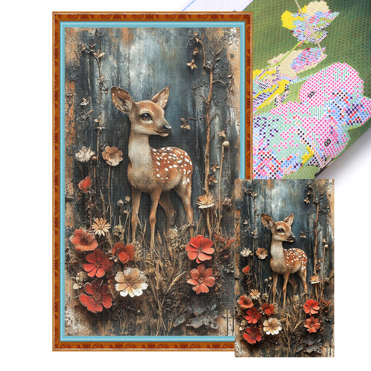 Sika Deer - 11CT Stamped Cross Stitch 40*70CM