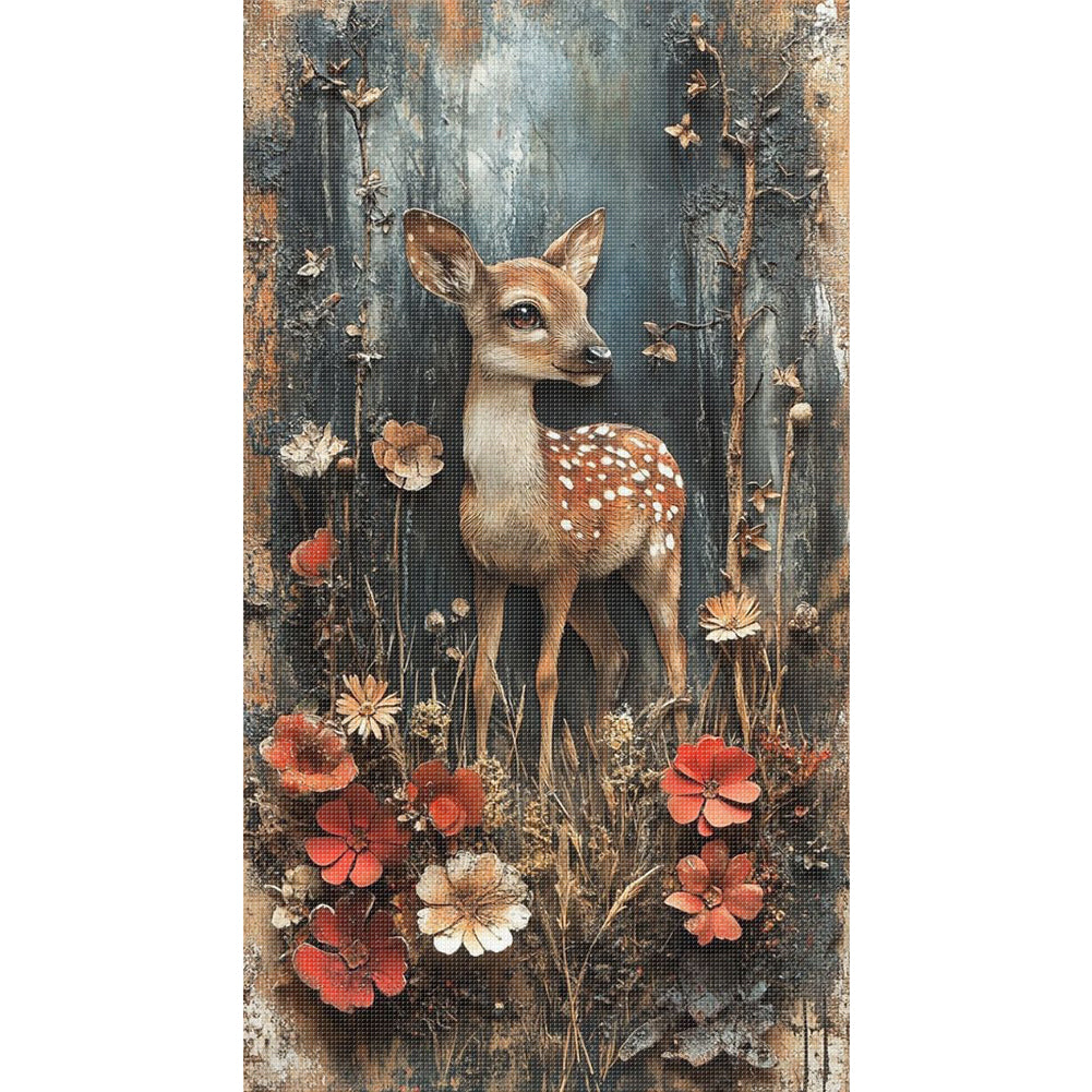 Sika Deer - 11CT Stamped Cross Stitch 40*70CM