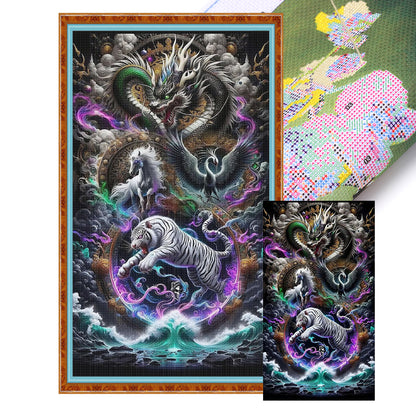 Animal Family - 11CT Stamped Cross Stitch 40*70CM