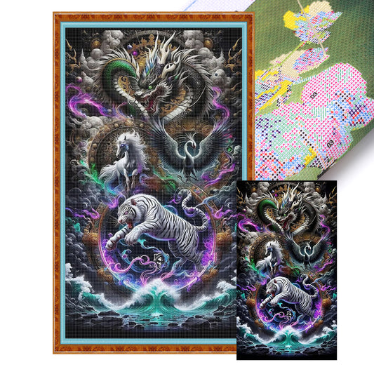 Animal Family - 11CT Stamped Cross Stitch 40*70CM