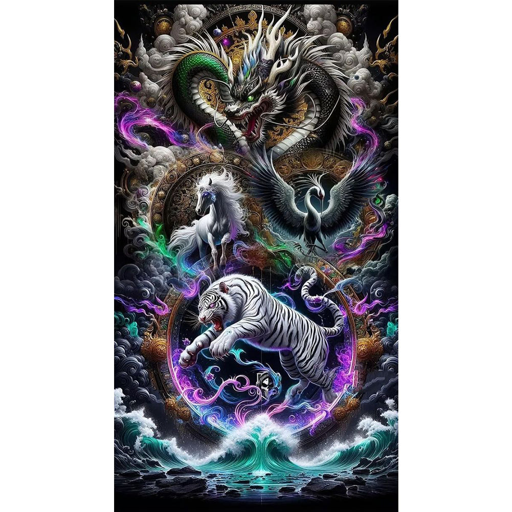 Animal Family - 11CT Stamped Cross Stitch 40*70CM(Mona Lisa Brand)