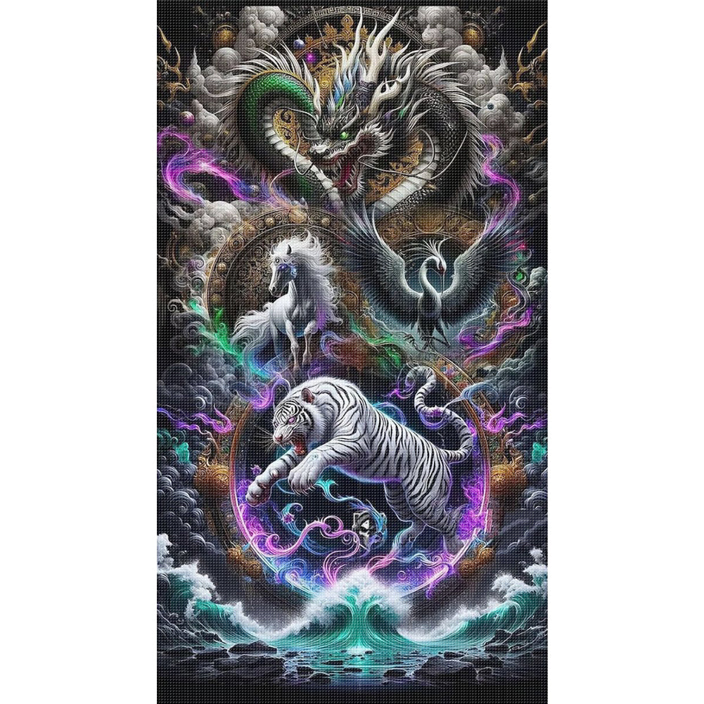 Animal Family - 11CT Stamped Cross Stitch 40*70CM