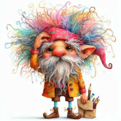 Colorful Gnome - 11CT Stamped Cross Stitch 40*40CM