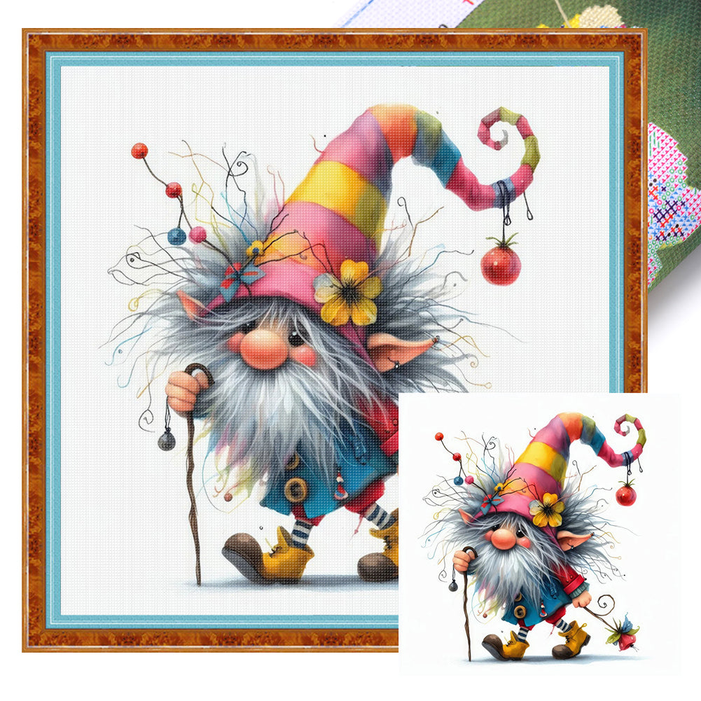 Colorful Gnome - 11CT Stamped Cross Stitch 40*40CM