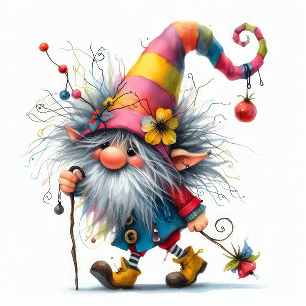 Colorful Gnome - 11CT Stamped Cross Stitch 40*40CM