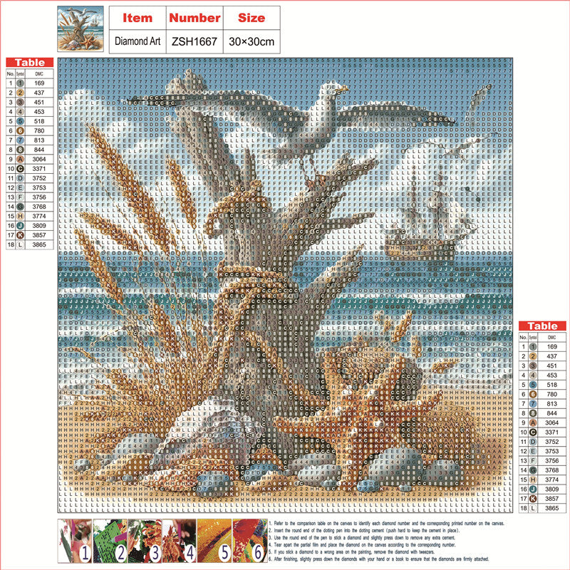 Starfish On The Beach - Full Round Drill Diamond Painting 30*30CM