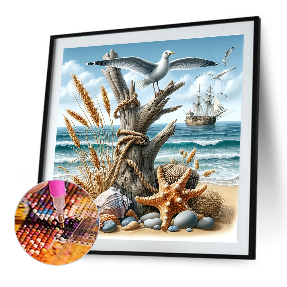 Starfish On The Beach - Full Round Drill Diamond Painting 30*30CM