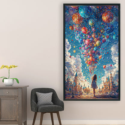 Balloon Girl - 14CT Stamped Cross Stitch 40*70CM