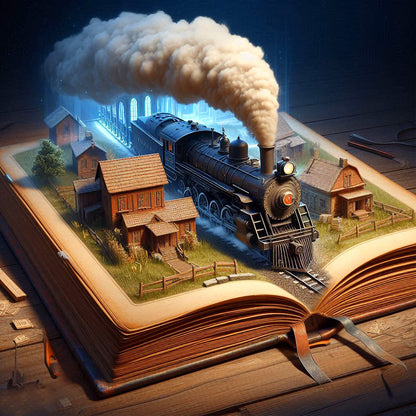 Train In The Book - Full Round Drill Diamond Painting 40*40CM