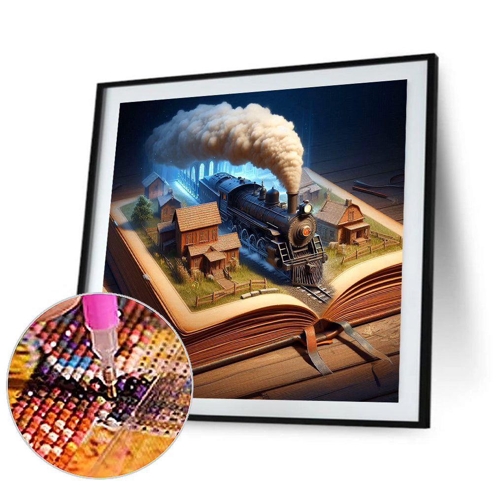 Train In The Book - Full Round Drill Diamond Painting 40*40CM