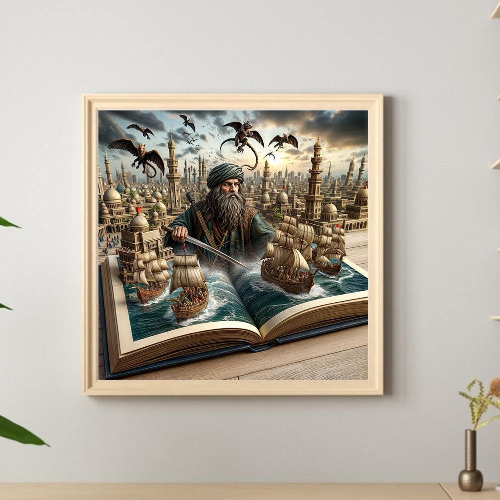 Pirates In The Book - Full Round Drill Diamond Painting 40*40CM