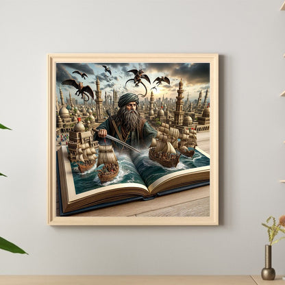 Pirates In The Book - Full Round Drill Diamond Painting 40*40CM