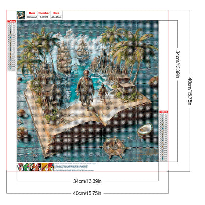 Island In The Book - Full Round Drill Diamond Painting 40*40CM